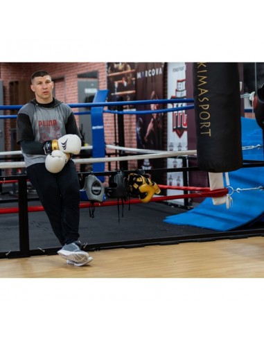 Yakimasport Lion 100342 Γάντια Πυγμαχίας από Συνθετικό Δέρμα για Αγώνα Λευκά