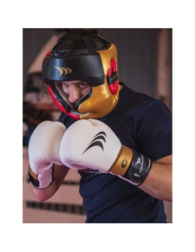 Yakimasport Lion 100342 Γάντια Πυγμαχίας από Συνθετικό Δέρμα για Αγώνα Λευκά