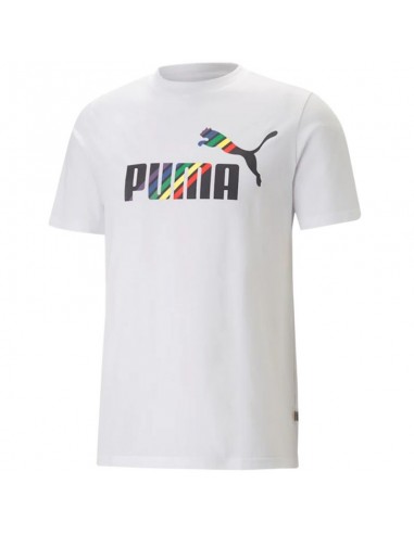 Puma Love Is Love Ανδρικό T-shirt Λευκό με Λογότυπο 673384-02
