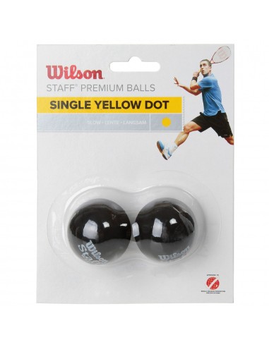 Wilson Staff Squash Yellow Dot 2 Pack Ball WRT617800