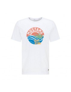 Mustang Ανδρικό T-shirt Κοντομάνικο Λευκό 1009534 2045