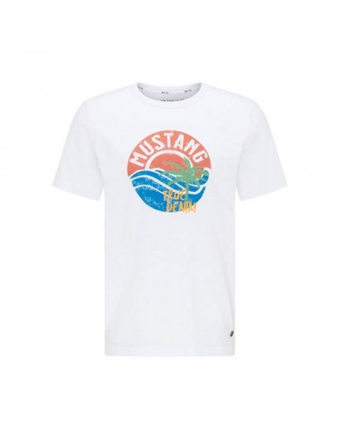 Mustang Ανδρικό T-shirt Κοντομάνικο Λευκό 1009534 2045