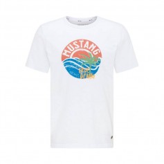 Mustang Ανδρικό T-shirt Κοντομάνικο Λευκό 1009534 2045