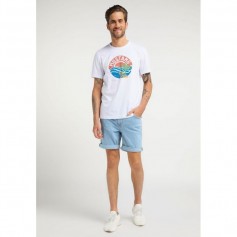 Mustang Ανδρικό T-shirt Κοντομάνικο Λευκό 1009534 2045