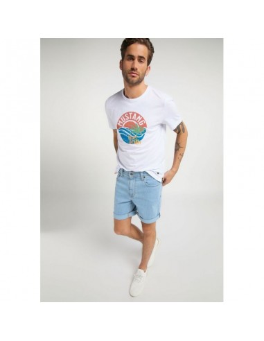 Mustang Ανδρικό T-shirt Κοντομάνικο Λευκό 1009534 2045