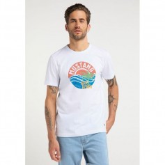Mustang Ανδρικό T-shirt Κοντομάνικο Λευκό 1009534 2045