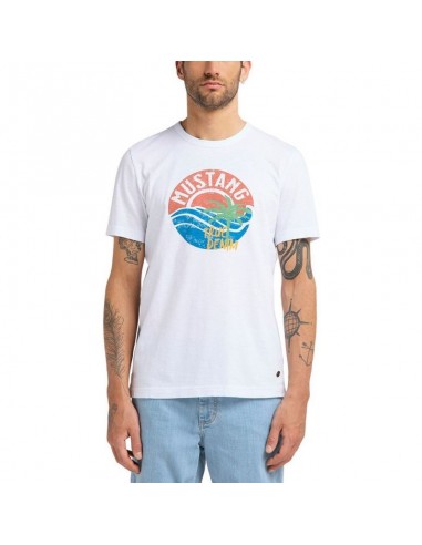 Mustang Ανδρικό T-shirt Κοντομάνικο Λευκό 1009534 2045
