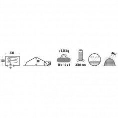 High Peak Siskin Σκηνή Camping Ορειβασίας Χακί 4 Εποχών για 2 Άτομα Αδιάβροχη 3000mm 230x120x90εκ. 10330