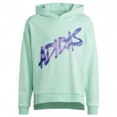 Adidas Παιδικό Φούτερ με Κουκούλα Πράσινο HR5825