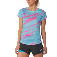 Mizuno Γυναικεία Αθλητική Μπλούζα Κοντομάνικη Τιρκουάζ J2GAA21023