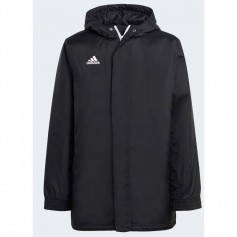 Adidas Παιδικό Αθλητικό Μπουφάν Μακρύ με Επένδυση & Κουκούλα Μαύρο Entrada 22 Stadium IB6078