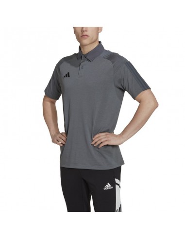 Adidas Tiro 23 Competition Ανδρικό T-shirt Κοντομάνικο Polo Γκρι HU1344