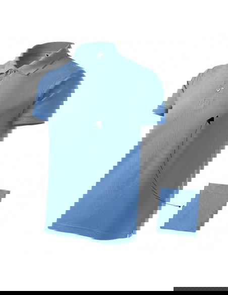 Malfini Cotton M MLI21215 blue polo shirt