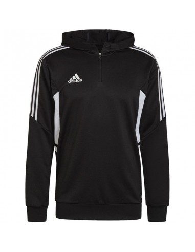 Adidas Condivo 22 Half-Zip Ανδρικό Φούτερ με Κουκούλα Μαύρο HD7006
