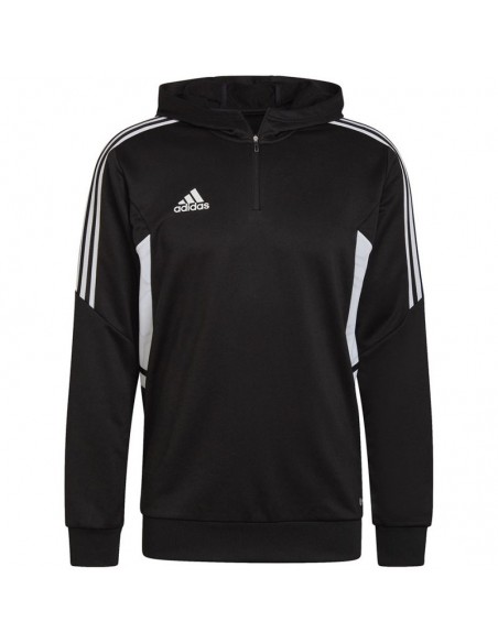 Adidas Condivo 22 Half-Zip Ανδρικό Φούτερ με Κουκούλα Μαύρο HD7006