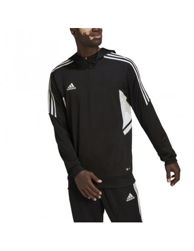 Adidas Condivo 22 Half-Zip Ανδρικό Φούτερ με Κουκούλα Μαύρο HD7006