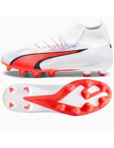 Puma Ultra Pro FG/AG 107422-01 Ψηλά Ποδοσφαιρικά Παπούτσια με Τάπες Λευκά