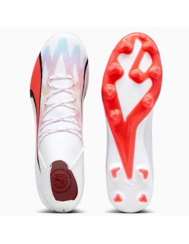 Puma Ultra Pro FG/AG 107422-01 Ψηλά Ποδοσφαιρικά Παπούτσια με Τάπες Λευκά