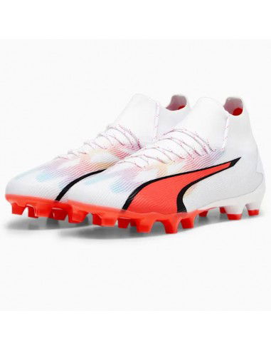 Puma Ultra Pro FG/AG 107422-01 Ψηλά Ποδοσφαιρικά Παπούτσια με Τάπες Λευκά