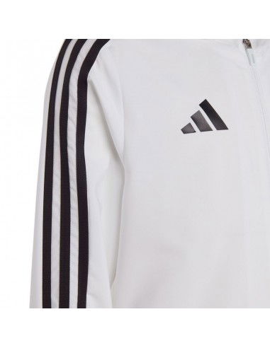 Adidas Παιδικό Casual Μπουφάν Κοντό Αντιανεμικό με Κουκούλα Λευκό Tiro 23 League IA1621