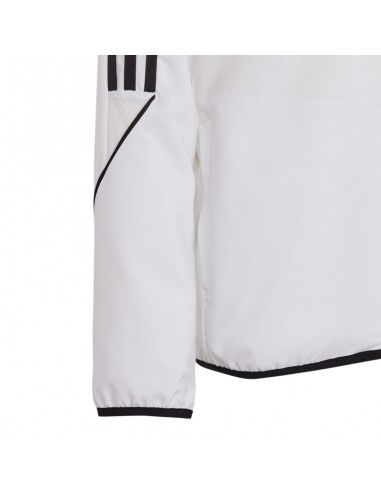 Adidas Παιδικό Casual Μπουφάν Κοντό Αντιανεμικό με Κουκούλα Λευκό Tiro 23 League IA1621