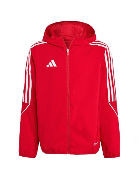 Adidas Παιδικό Casual Μπουφάν Κοντό Αντιανεμικό με Κουκούλα Κόκκινο Tiro 23 League IA1624