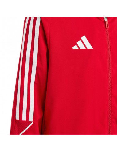 Adidas Παιδικό Casual Μπουφάν Κοντό Αντιανεμικό με Κουκούλα Κόκκινο Tiro 23 League IA1624