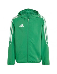Adidas Παιδικό Casual Μπουφάν Κοντό Αντιανεμικό με Κουκούλα Πράσινο Tiro 23 League IA1625