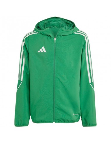 Adidas Παιδικό Casual Μπουφάν Κοντό Αντιανεμικό με Κουκούλα Πράσινο Tiro 23 League IA1625