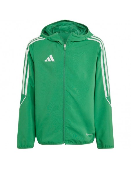 Adidas Παιδικό Casual Μπουφάν Κοντό Αντιανεμικό με Κουκούλα Πράσινο Tiro 23 League IA1625
