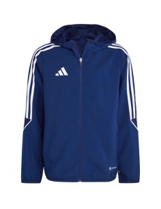 Adidas Παιδικό Αθλητικό Μπουφάν Κοντό Αντιανεμικό με Κουκούλα Navy Μπλε Tiro 23 League IA1627
