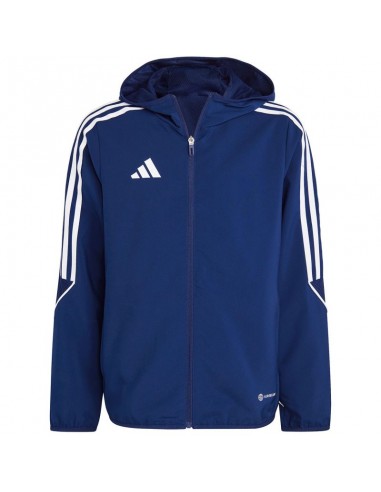 Adidas Παιδικό Αθλητικό Μπουφάν Κοντό Αντιανεμικό με Κουκούλα Navy Μπλε Tiro 23 League IA1627