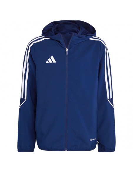 Adidas Παιδικό Αθλητικό Μπουφάν Κοντό Αντιανεμικό με Κουκούλα Navy Μπλε Tiro 23 League IA1627