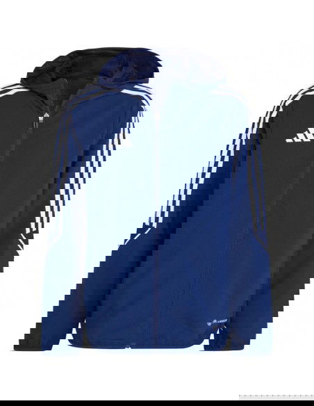 Adidas Παιδικό Αθλητικό Μπουφάν Κοντό Αντιανεμικό με Κουκούλα Navy Μπλε Tiro 23 League IA1627