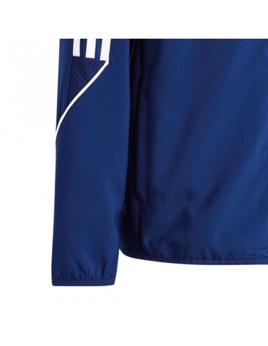 Adidas Παιδικό Αθλητικό Μπουφάν Κοντό Αντιανεμικό με Κουκούλα Navy Μπλε Tiro 23 League IA1627