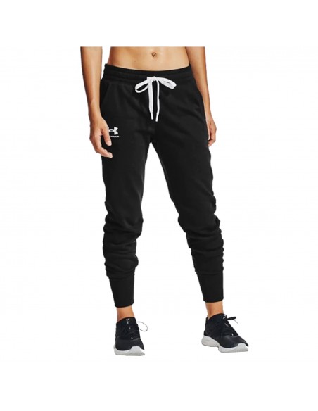Under Armour Rival Παντελόνι Γυναικείας Φόρμας με Λάστιχο Μαύρο Fleece 1356416-001