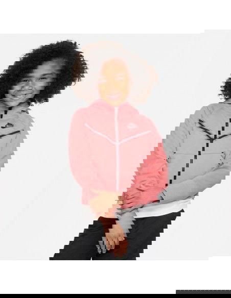 Nike Παιδική Ζακέτα Φούτερ Fleece με Κουκούλα Μπεζ CZ2570-272