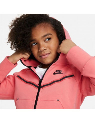 Nike Παιδική Ζακέτα Φούτερ Fleece με Κουκούλα Μπεζ CZ2570-272