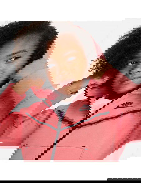 Nike Παιδική Ζακέτα Φούτερ Fleece με Κουκούλα Μπεζ CZ2570-272