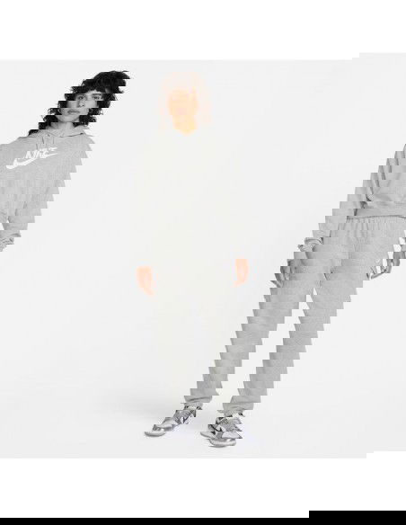 Nike Cropped Γυναικείο Φούτερ με Κουκούλα Γκρι DQ5850-063