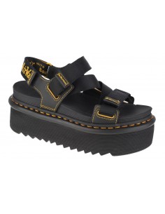 Dr. Martens Kimber Webbing Δερμάτινα Γυναικεία Σανδάλια Flatforms σε Μαύρο Χρώμα 27351001