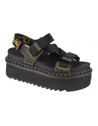 Dr. Martens Kimber Webbing Δερμάτινα Γυναικεία Σανδάλια Flatforms σε Μαύρο Χρώμα 27351001