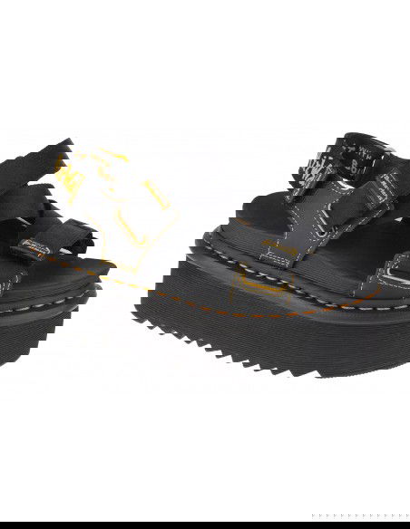 Dr. Martens Kimber Webbing Δερμάτινα Γυναικεία Σανδάλια Flatforms σε Μαύρο Χρώμα 27351001