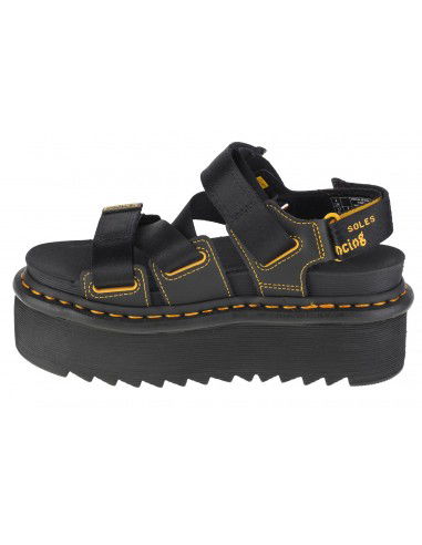 Dr. Martens Kimber Webbing Δερμάτινα Γυναικεία Σανδάλια Flatforms σε Μαύρο Χρώμα 27351001