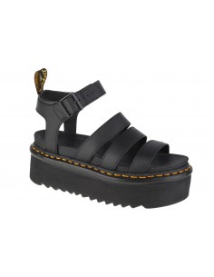 Dr. Martens Blaire Quad Black Hydro Δερμάτινα Γυναικεία Σανδάλια σε Μαύρο Χρώμα 27296001