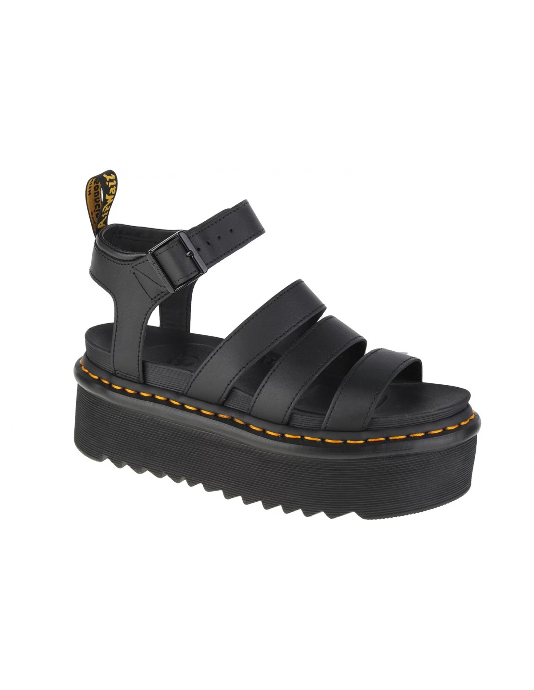 Dr. Martens Blaire Quad Black Hydro Δερμάτινα Γυναικεία Σανδάλια σε Μαύρο Χρώμα 27296001