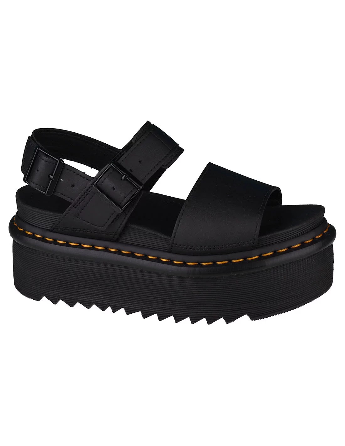 Dr. Martens Voss Quad Γυναικεία Σανδάλια Flatforms σε Μαύρο Χρώμα 26725001