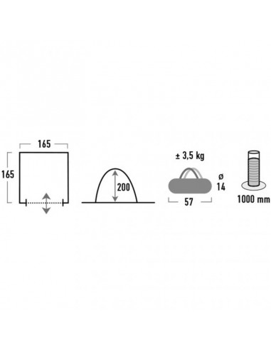 High Peak Lido Αυτόματη Καλοκαιρινή Σκηνή Camping Τουαλέτας Γκρι 165x165x200εκ. 14012