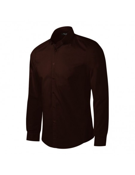 Malfini Ανδρικό Πουκάμισο Μακρυμάνικo Καφέ MLI-26227