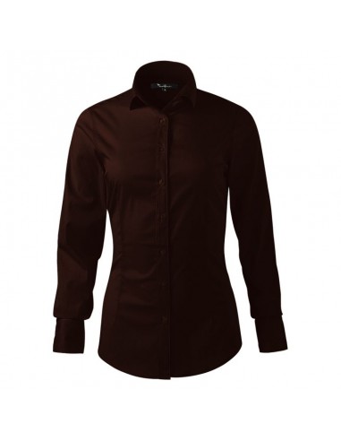 Malfini Μακρυμάνικο Γυναικείο Πουκάμισο Καφέ MLI-26327